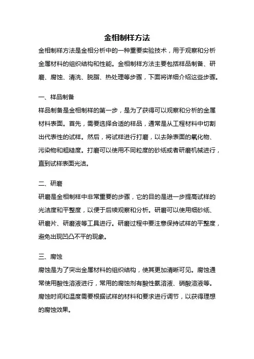 金相制样方法