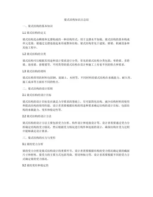 梁式结构知识点总结