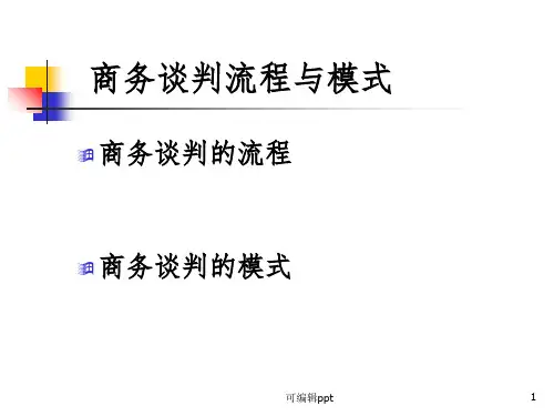 商务谈判的流程与模式PPT课件