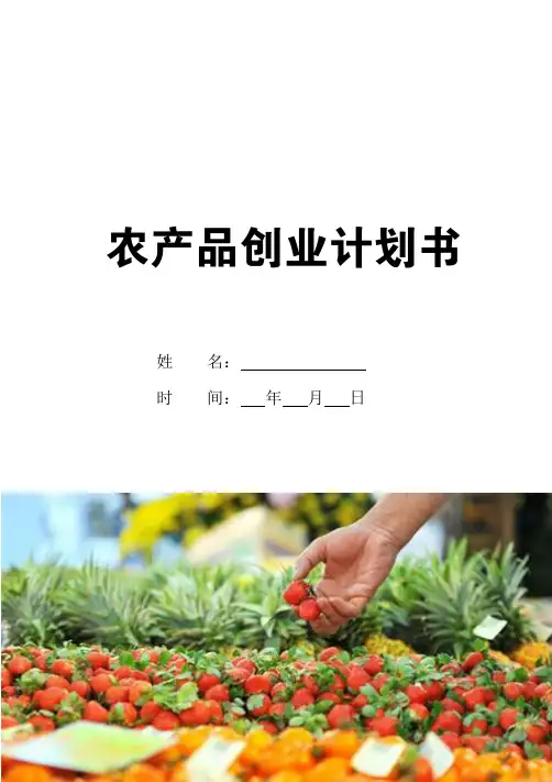 农产品创业计划书