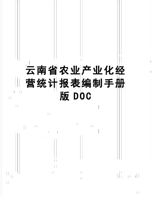 【精品】云南省农业产业化经营统计报表编制手册版DOC