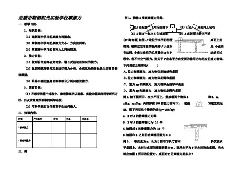 高考试卷试题复习摩擦力