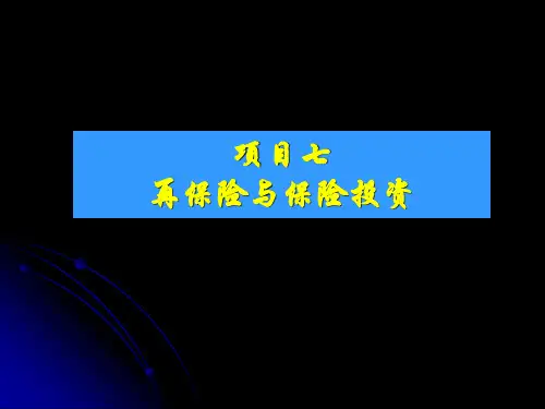 第七章  再保险与保险投资《保险实务》PPT课件