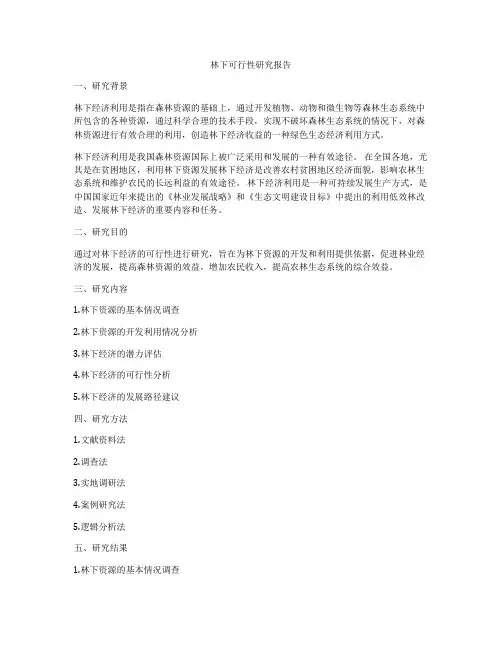 林下可行性研究报告