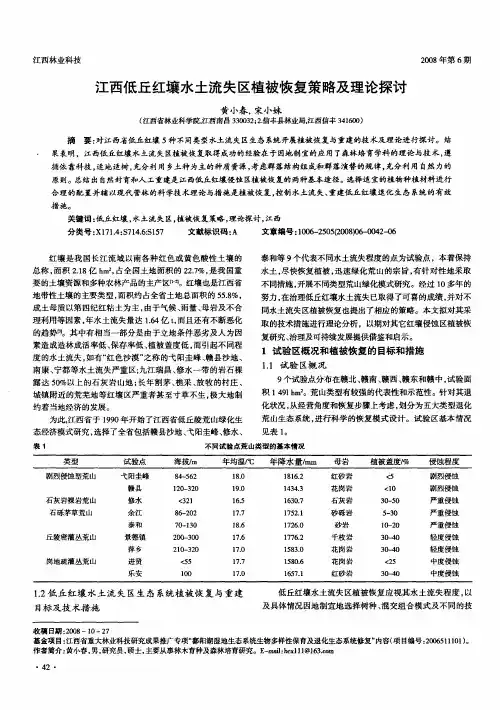 江西低丘红壤水土流失区植被恢复策略及理论探讨