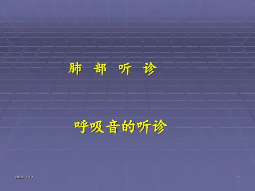 肺部听诊呼吸音的听诊诊断学 ppt课件