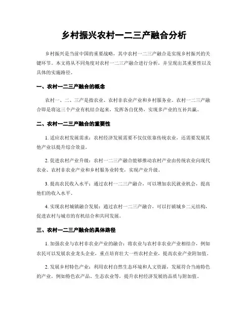 乡村振兴农村一二三产融合分析