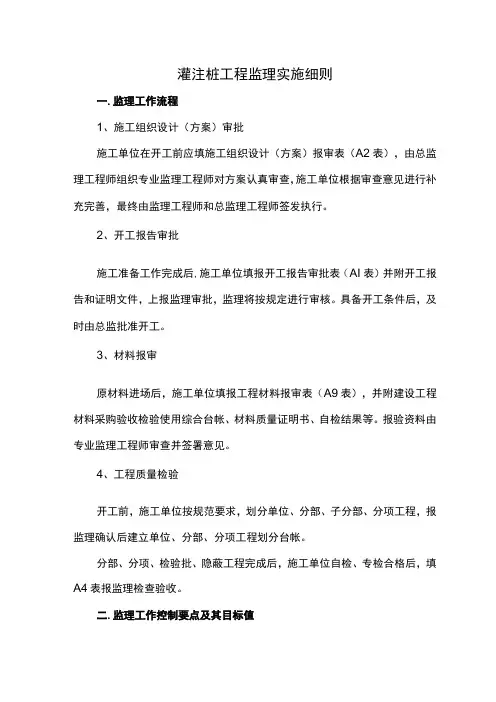 灌注桩工程监理实施细则(全面)