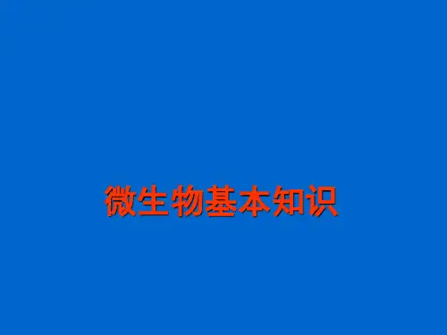 微生物基本知识培训PPT课件