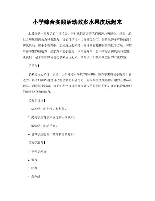 小学综合实践活动教案水果皮玩起来