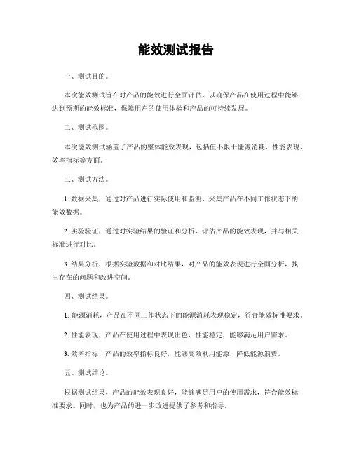 能效测试报告