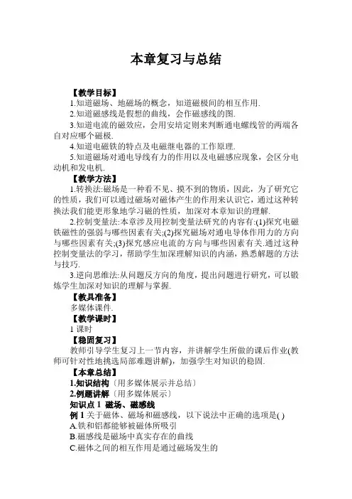 (新)人教版物理九年级下《本章复习和总结》公开课(教案) (2)