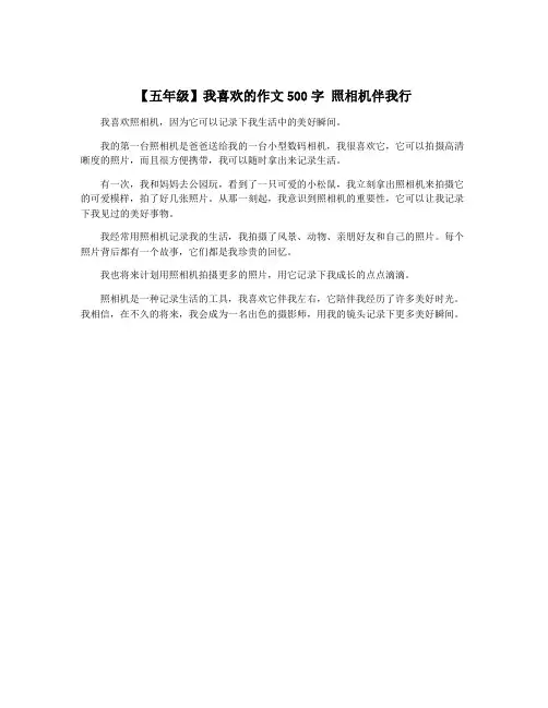 【五年级】我喜欢的作文500字 照相机伴我行