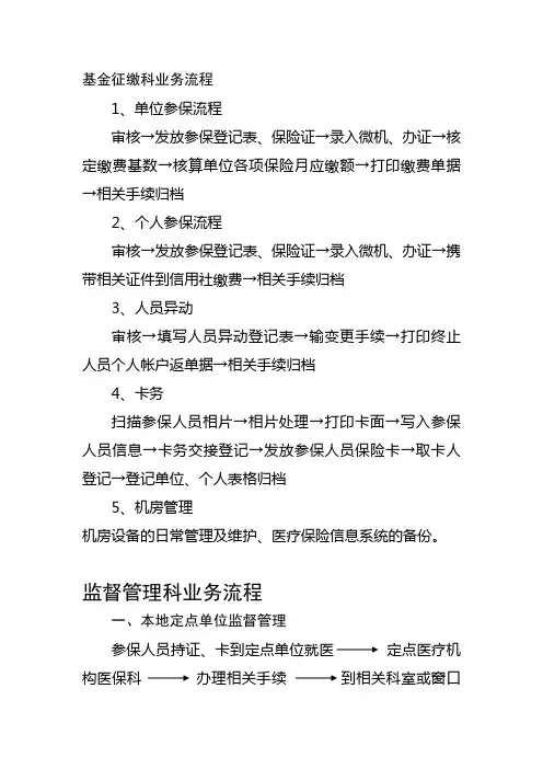 基金征缴科业务流程