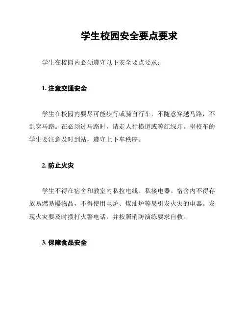 学生校园安全要点要求