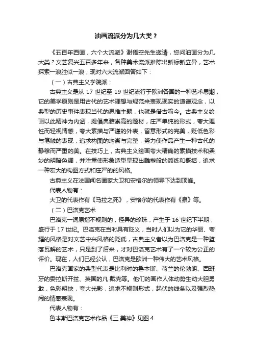 油画流派分为几大类？