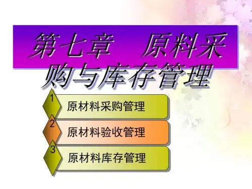 原料采购与库存管理培训课程(PPT56张)
