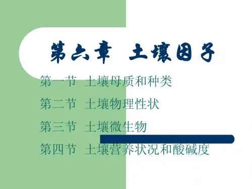 第6章  土壤因子