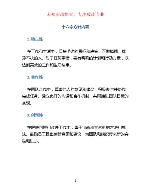 十六字方针内容