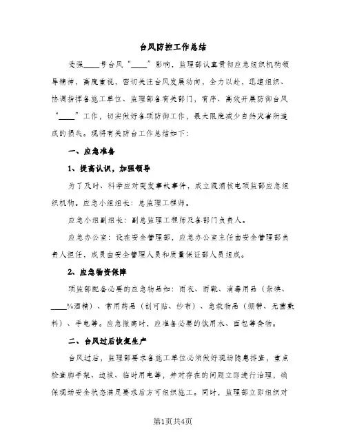 台风防控工作总结（2篇）