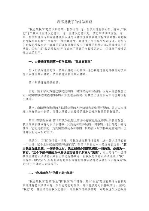 我不是我了的哲学原理