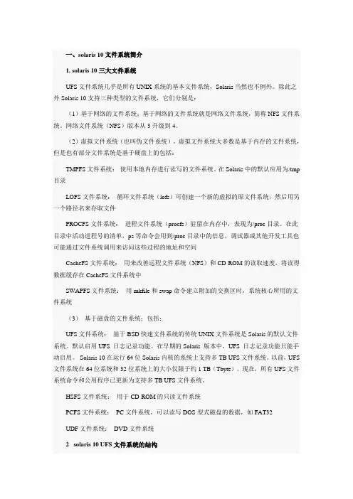 Solaris 文件系统简介
