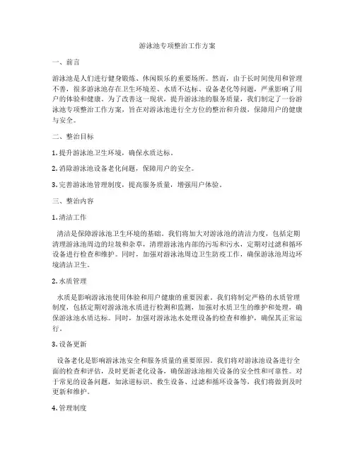 游泳池专项整治工作方案