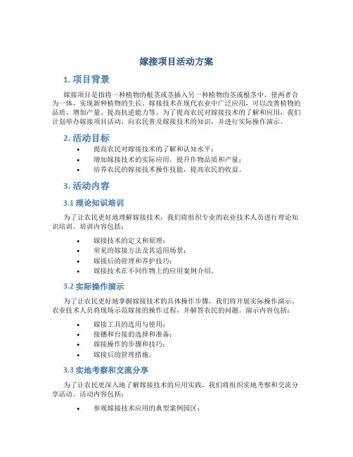 嫁接项目活动方案