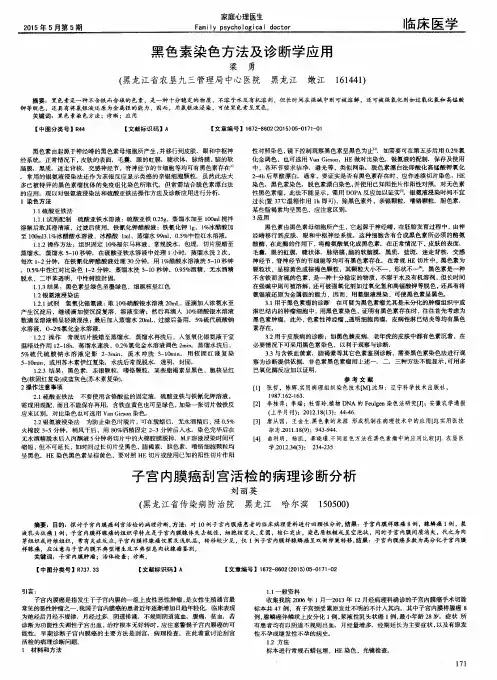 黑色素染色方法及诊断学应用