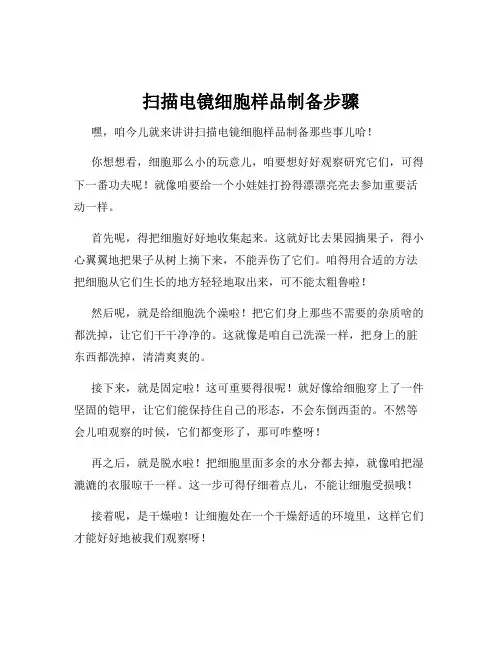 扫描电镜细胞样品制备步骤