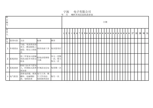 打胶机保养表