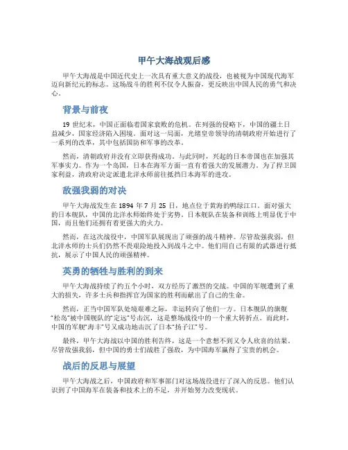 甲午大海战观后感1500