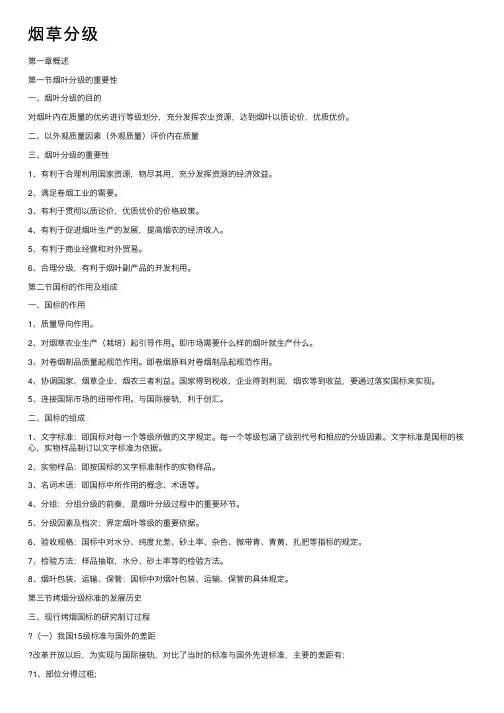 烟草分级——精选推荐