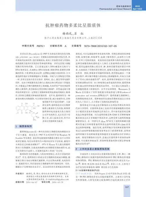 抗肿瘤药物多柔比星脂质体