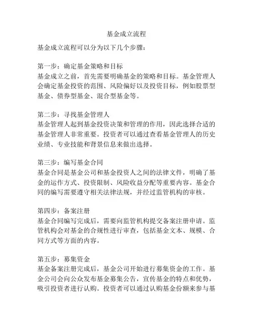 基金成立流程