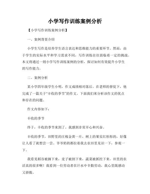 小学写作训练案例分析