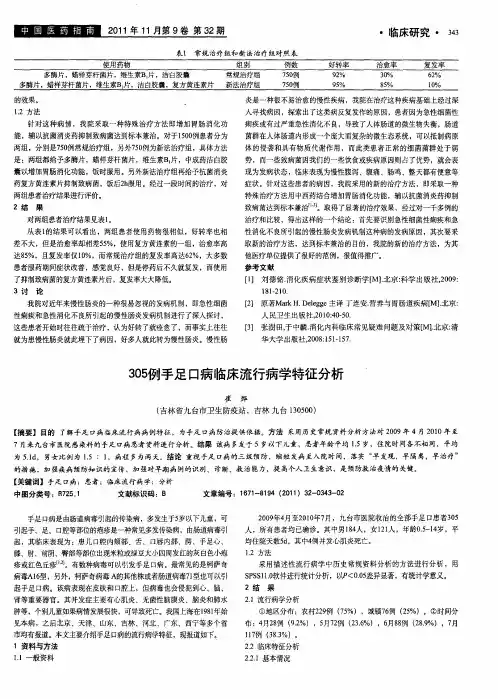 305例手足口病临床流行病学特征分析