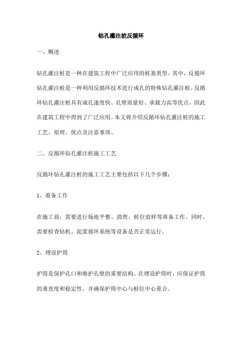 钻孔灌注桩反循环