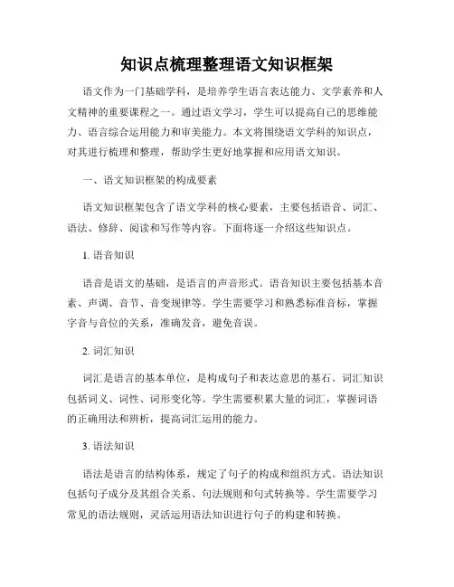 知识点梳理整理语文知识框架