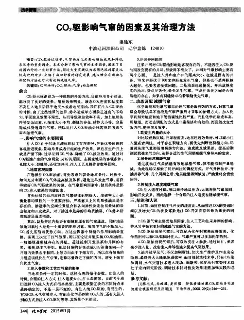 CO_2驱影响气窜的因素及其治理方法