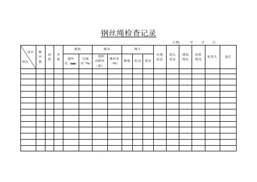 钢丝绳检查记录