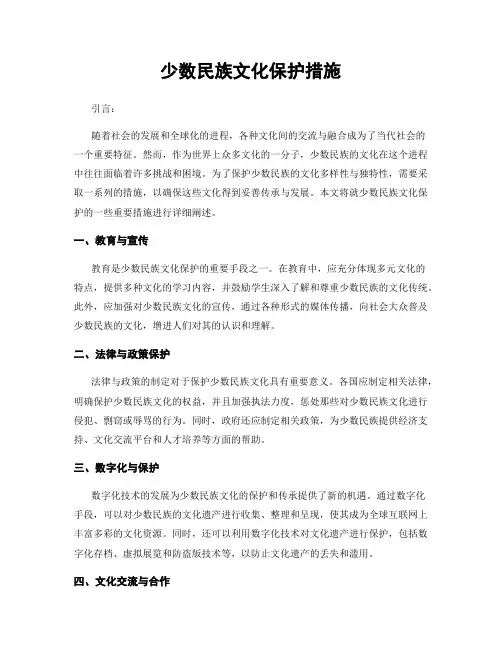 少数民族文化保护措施
