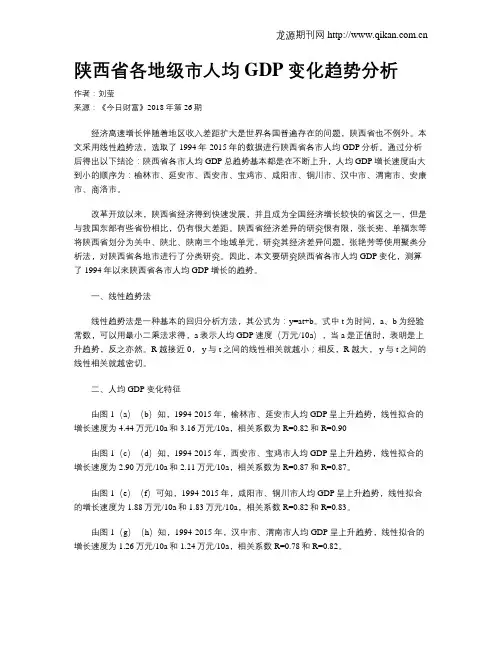 陕西省各地级市人均GDP变化趋势分析