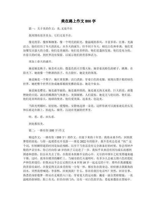 美在路上作文800字