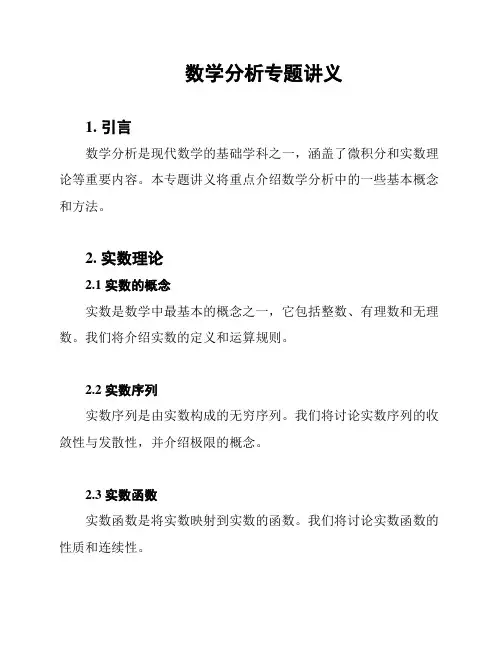 数学分析专题讲义