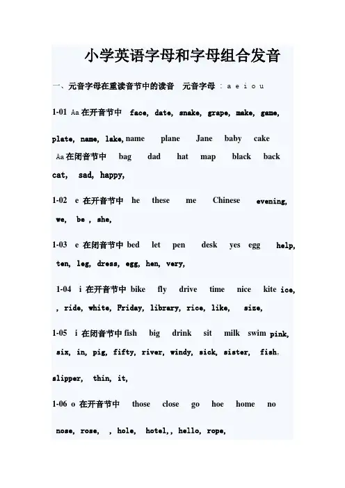 小学英语字母和字母组合发音1