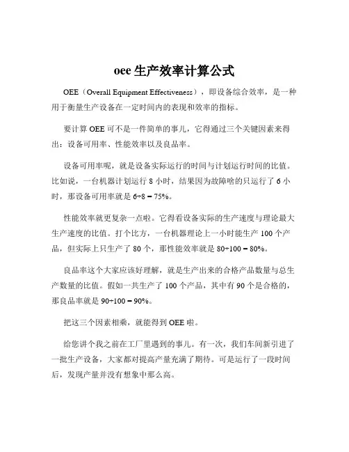 oee生产效率计算公式
