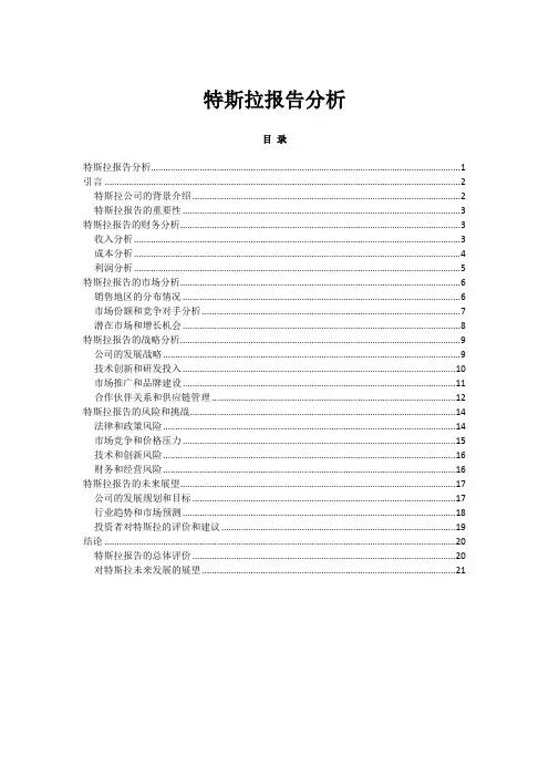 特斯拉报告分析