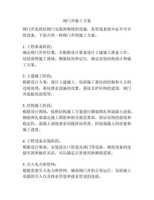 阀门井施工方案