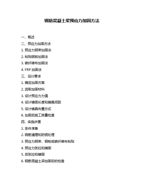 钢筋混凝土梁预应力加固方法